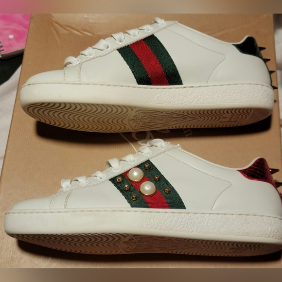 Gucci Ace Studded Leather Sneaker, 37/6.5 - Picture 3 of 8